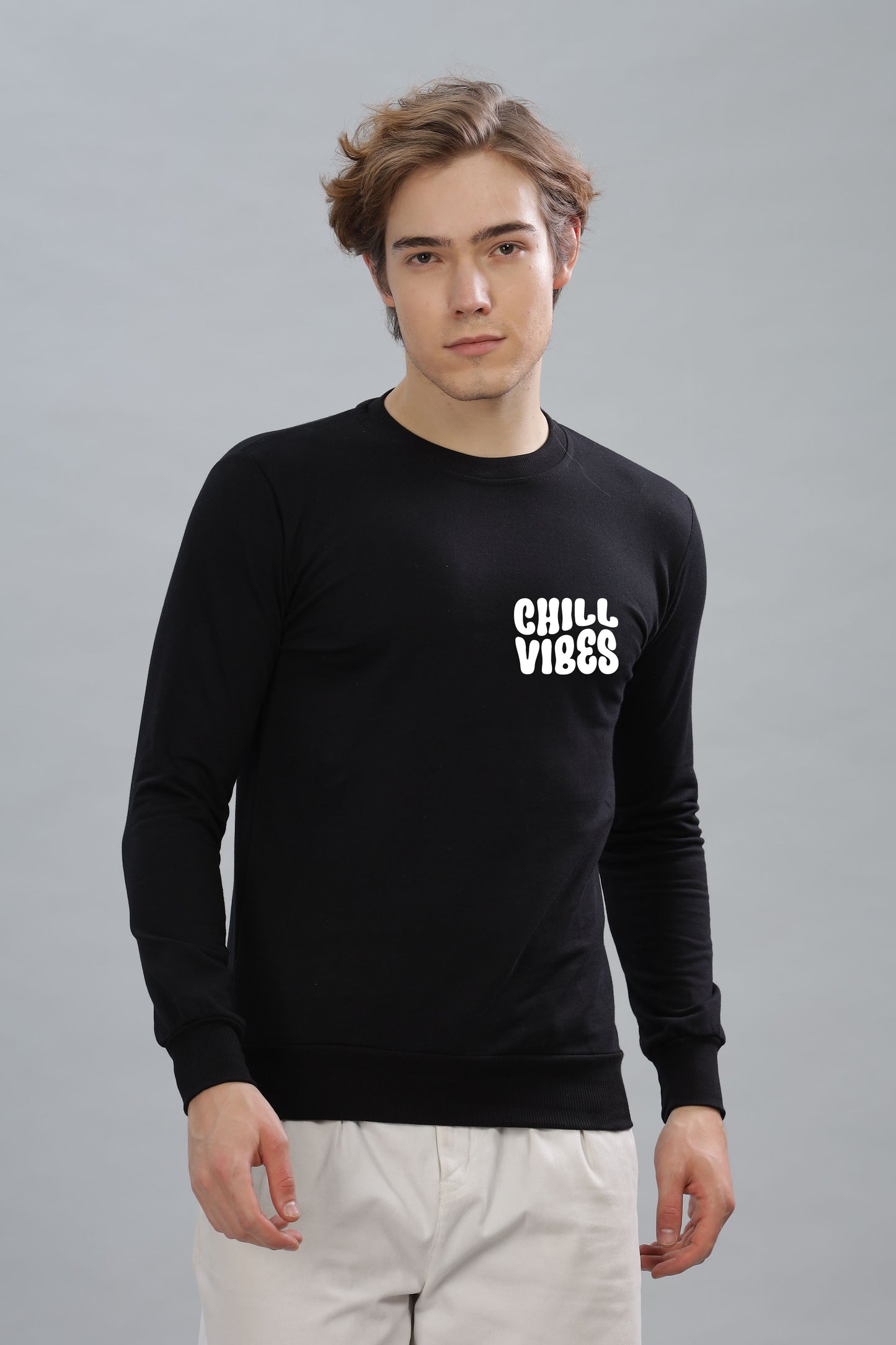 Chill Vibes Men’s Super Soft Cotton Full Sleeve Sweatshirt