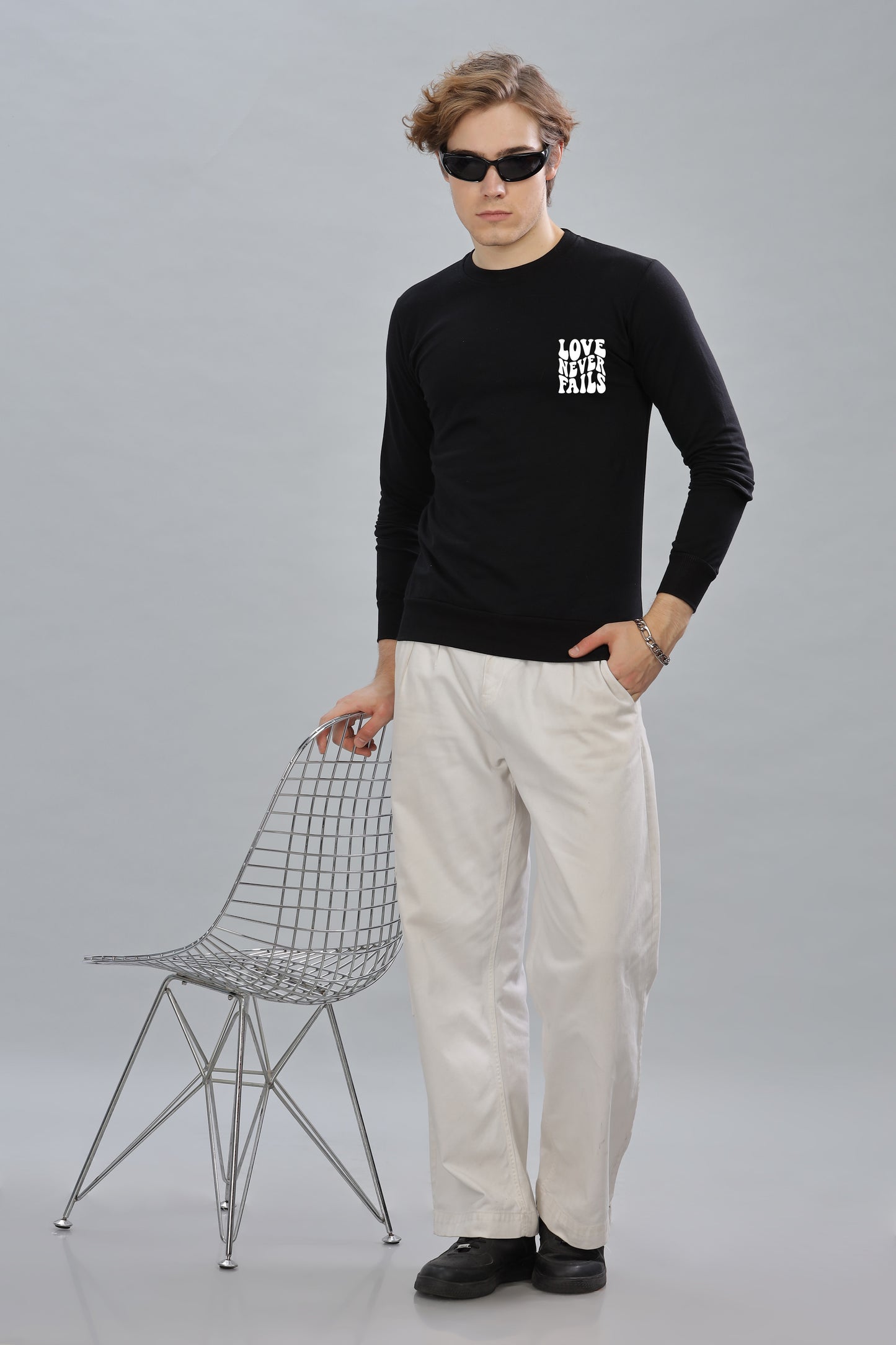 Love Never Fails Men’s Soft & Cozy Fabric Full Sleeve Sweatshirt