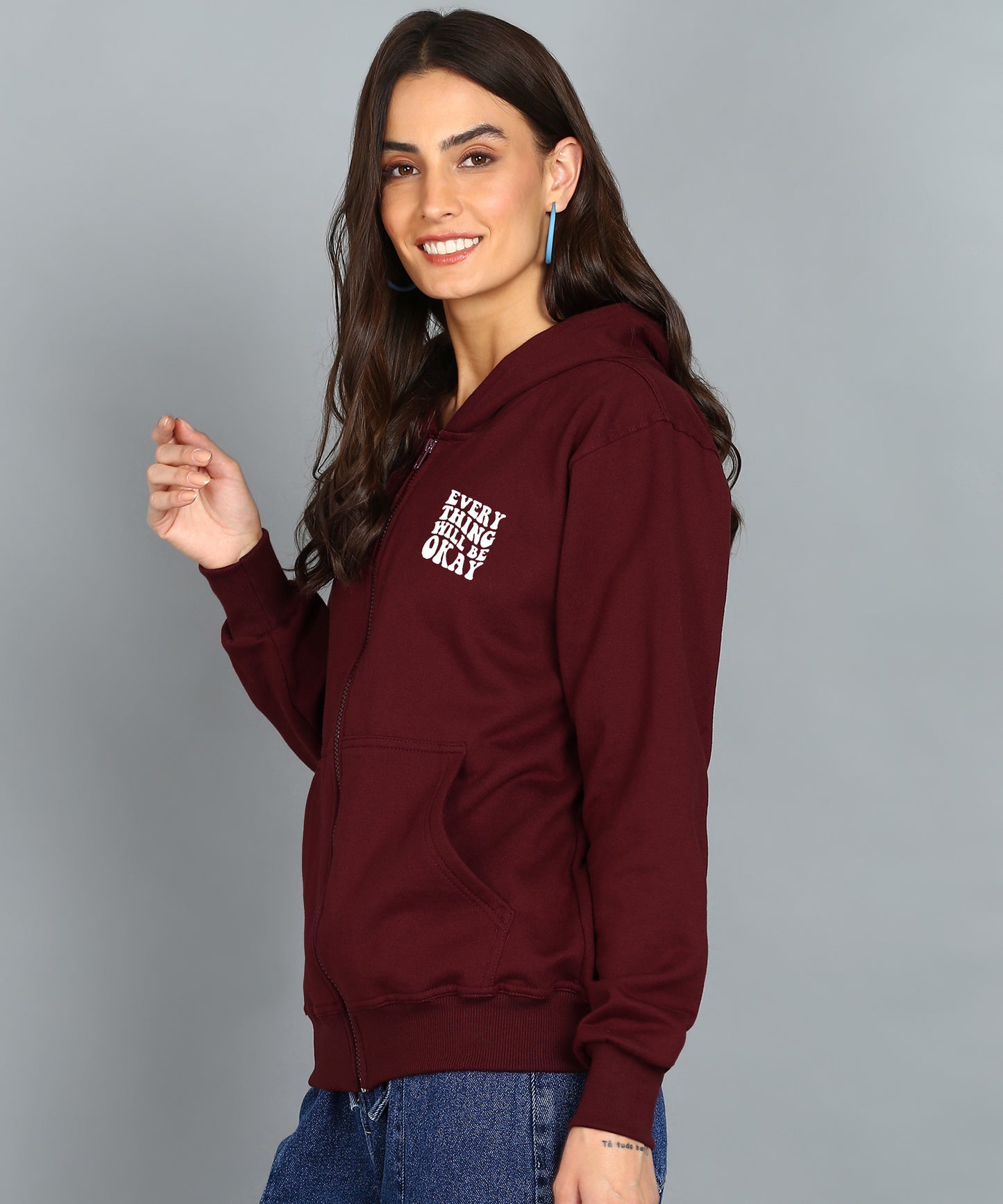 Everything Will Be Okay Women’s Zipper Cozy & Stylish Hoodie