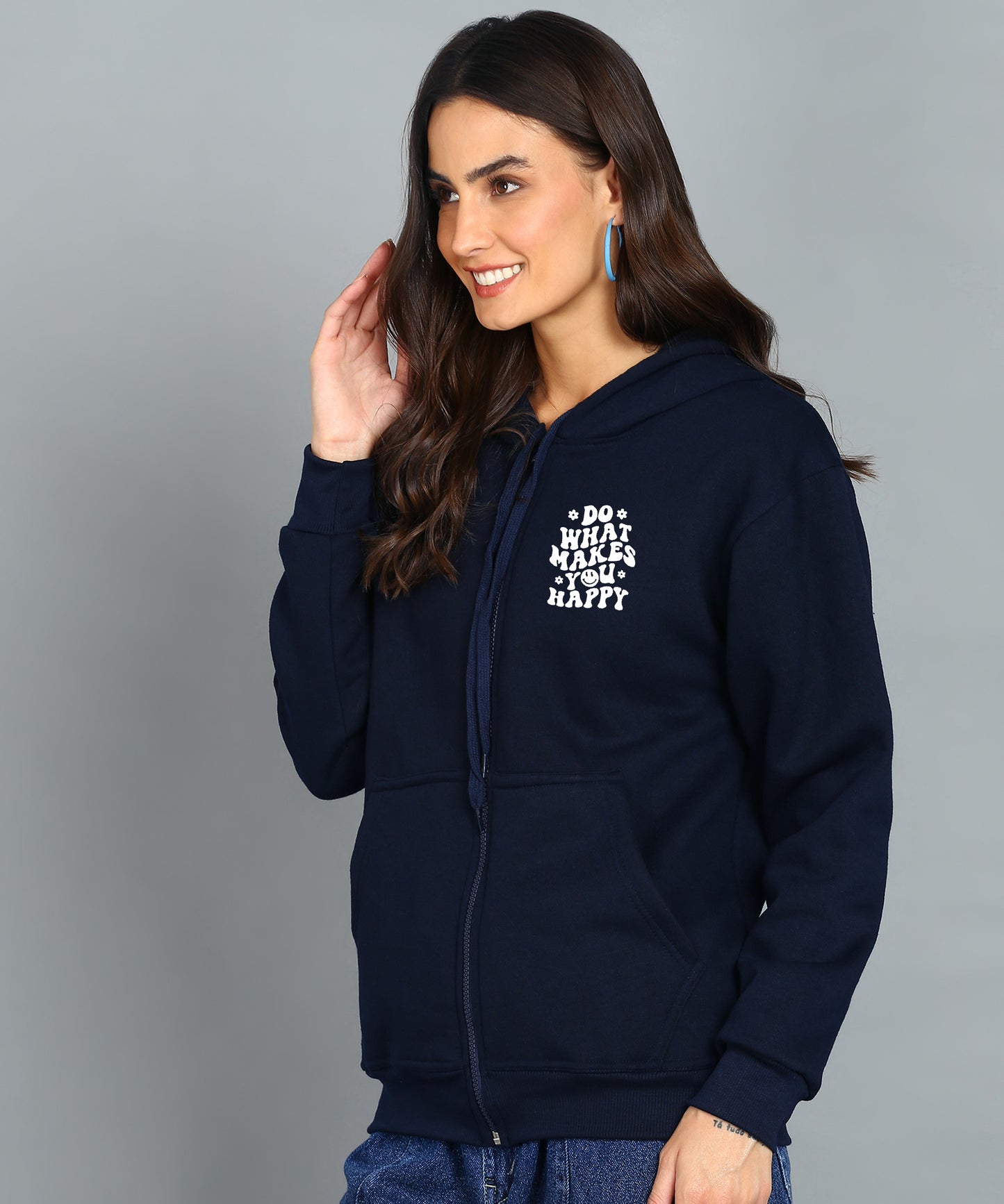 Do What Makes You Happy Women’s Cozy & Stylish Zipper Hooded Hoodie