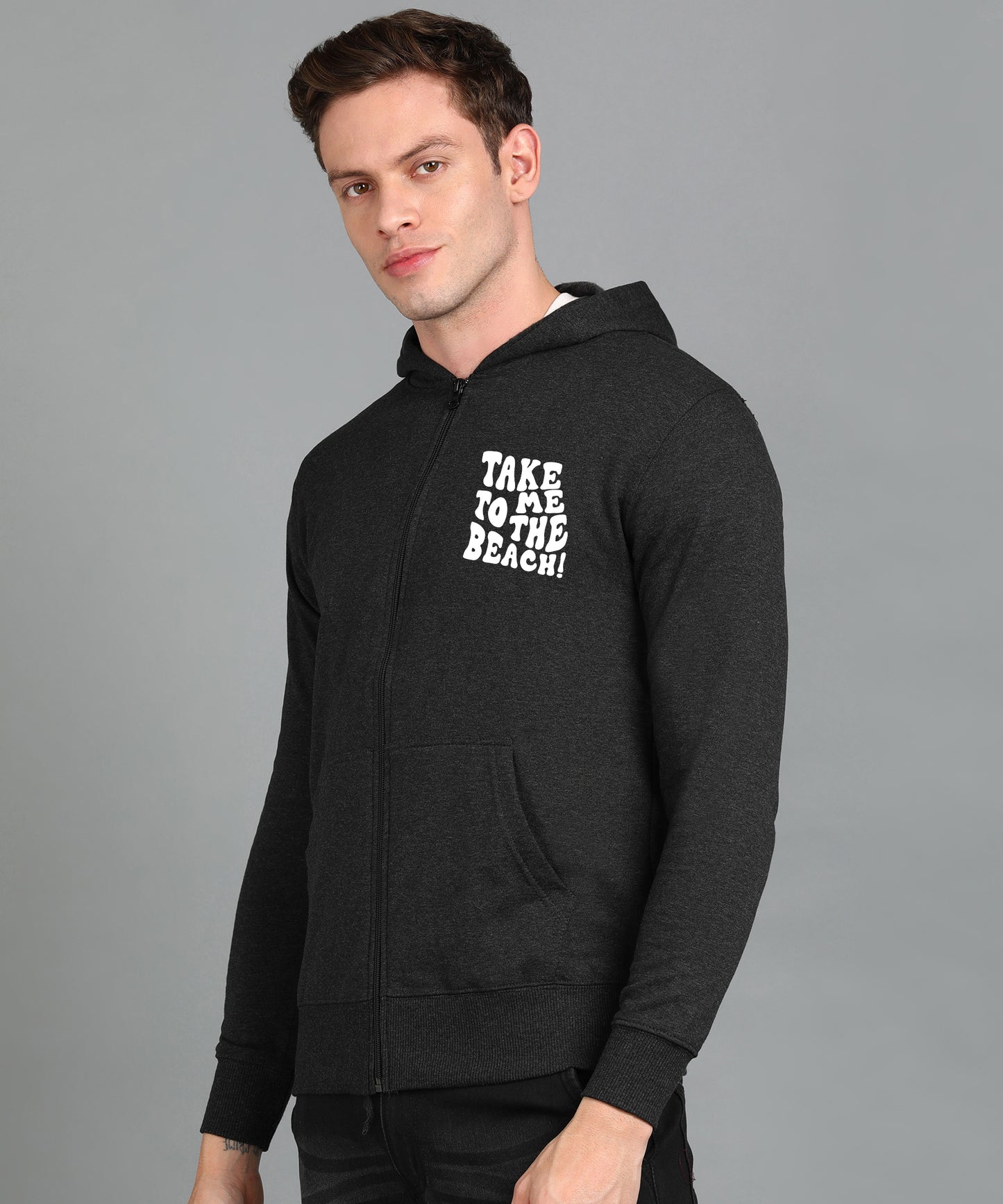 Take Me too The Beach Back Printed Women Hooded Hoodies with 2 Kangaroo Pockets