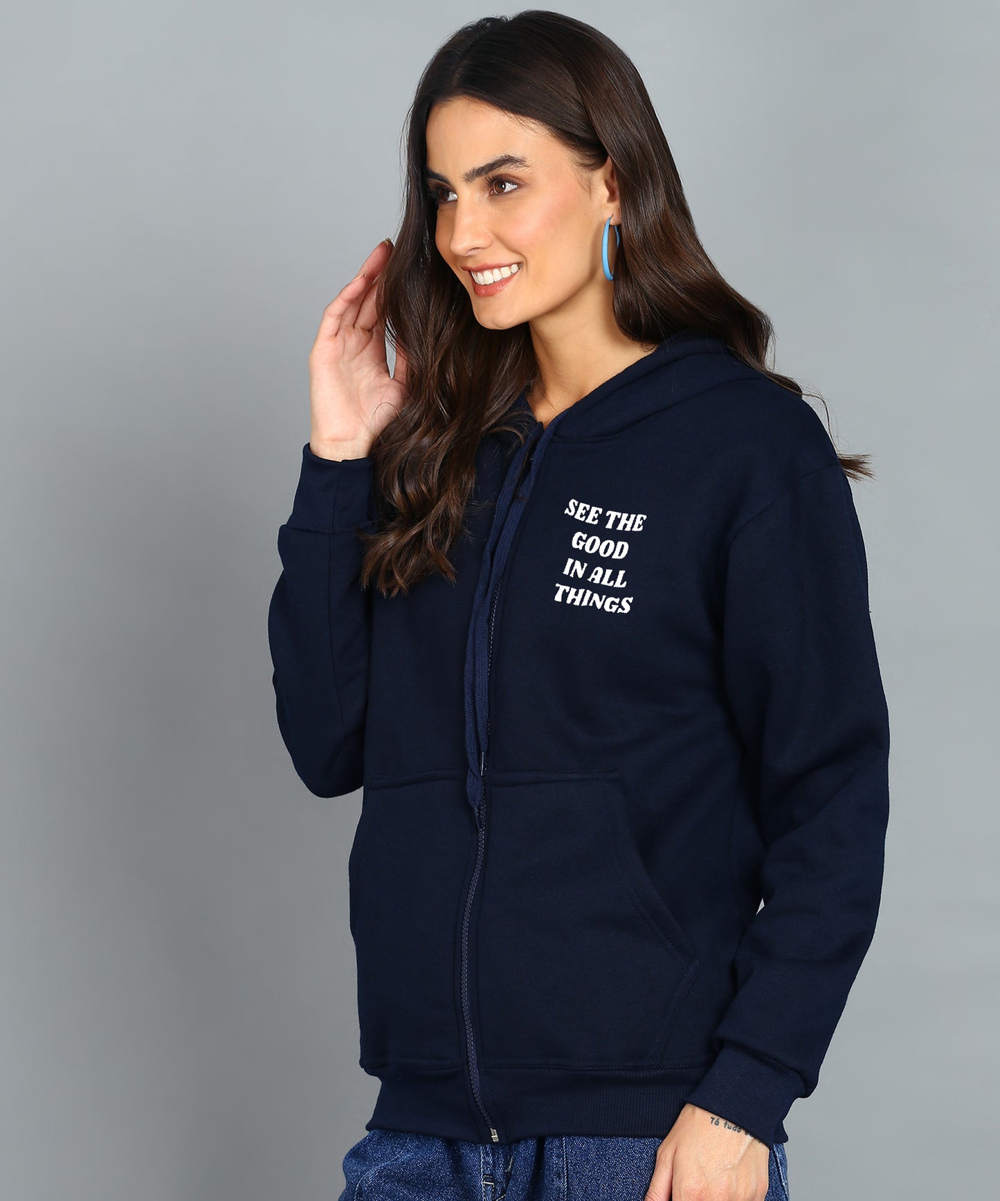 See the Good in All Things Zipper Hoodie for Women