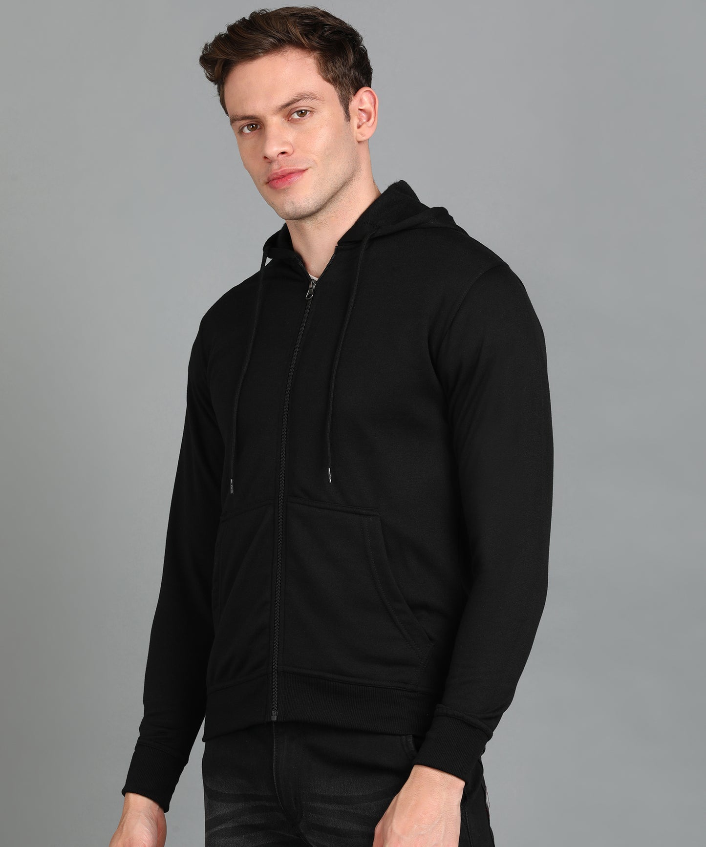 Men’s Plain Comfortable & Stylish Zipper Hooded Hoodie Sweatshirt