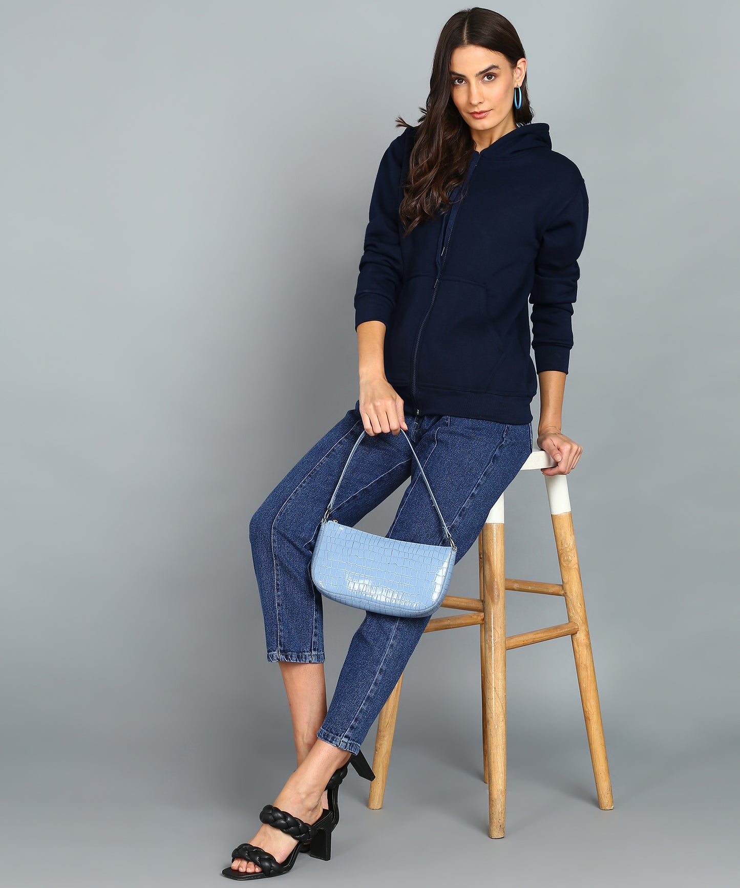 Women’s Plain Zipper Hooded Hoodie Stylish & Comfortable