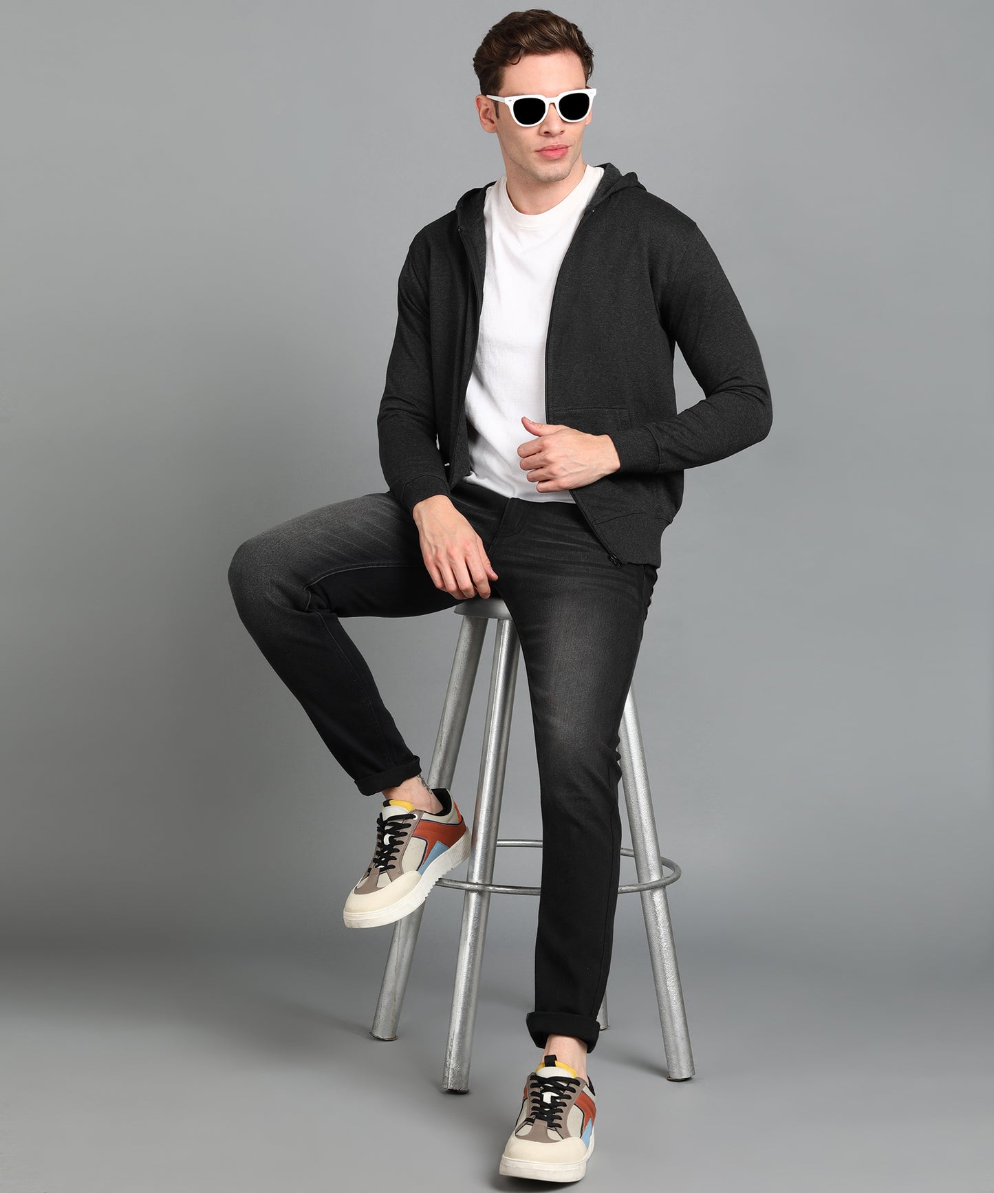 Men’s Plain Comfortable & Stylish Zipper Hooded Hoodie Sweatshirt