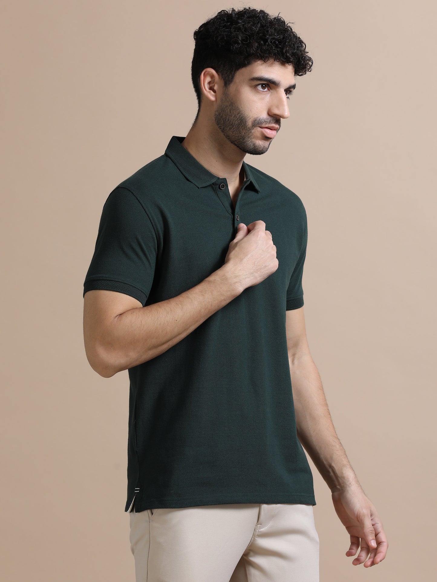 Sustainable Forest Green Men’s Premium Polo T-Shirt | Eco-Friendly Luxury