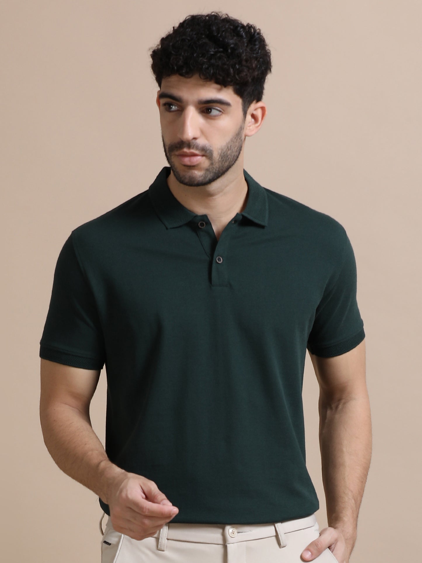 Sustainable Forest Green Men’s Premium Polo T-Shirt | Eco-Friendly Luxury