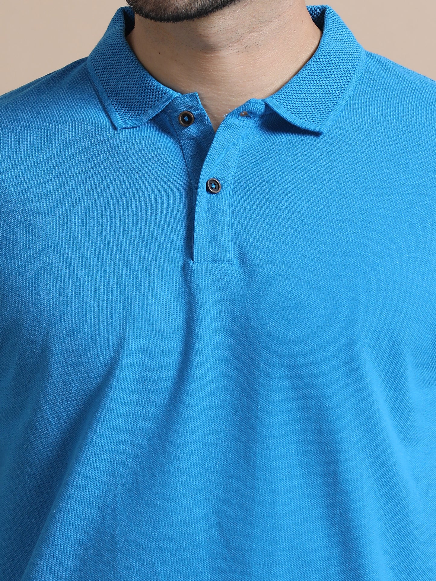 Aqua Blue Sustainable Premium Polo Eco-Friendly Casual Wear T-Shirt for Men