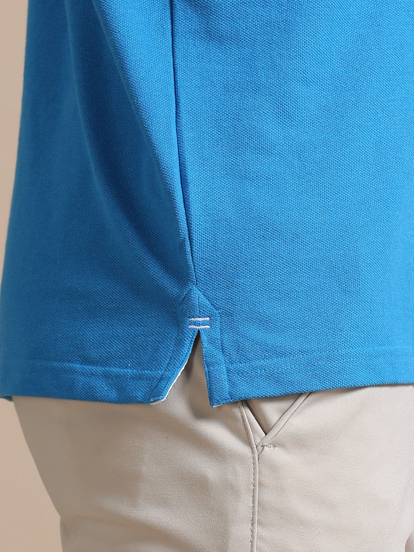 Aqua Blue Sustainable Premium Polo Eco-Friendly Casual Wear T-Shirt for Men
