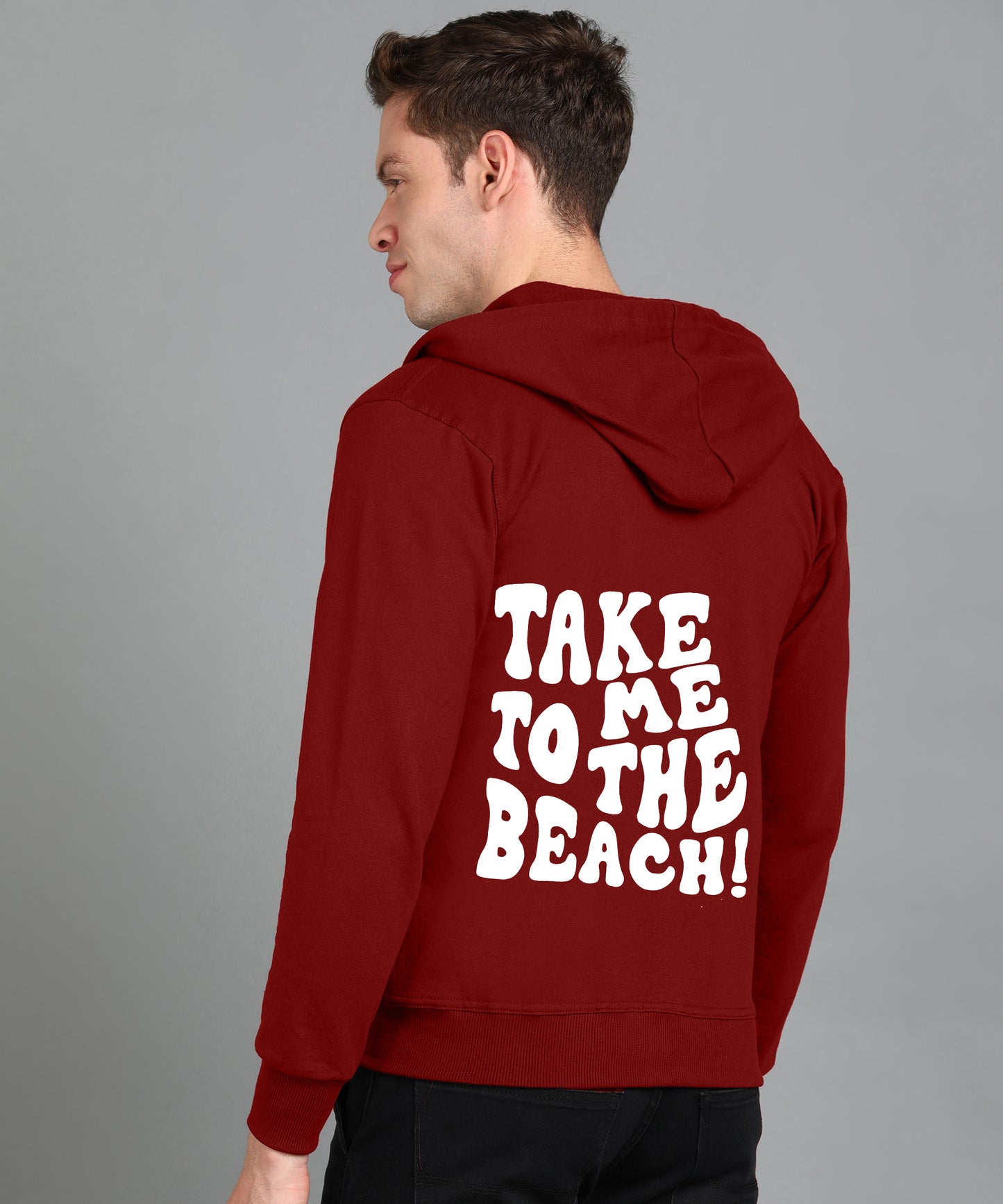 Take Me too The Beach Back Printed Women Hooded Hoodies with 2 Kangaroo Pockets