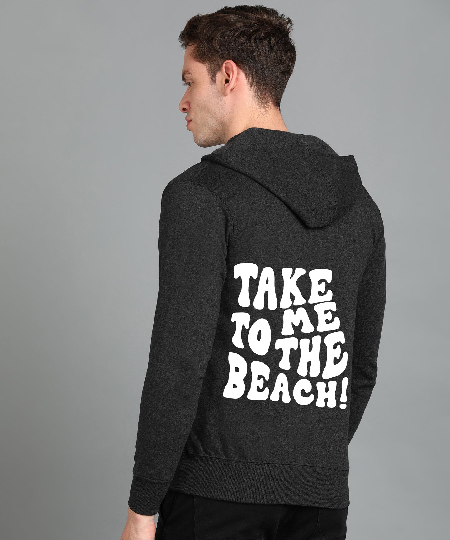 Take Me too The Beach Back Printed Women Hooded Hoodies with 2 Kangaroo Pockets