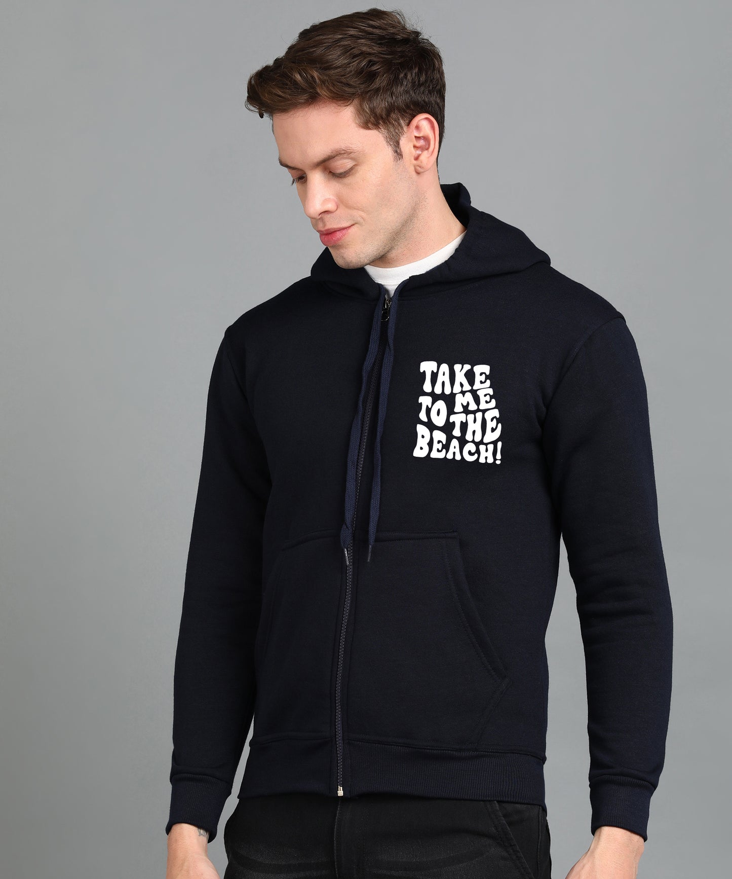 Take Me too The Beach Back Printed Women Hooded Hoodies with 2 Kangaroo Pockets