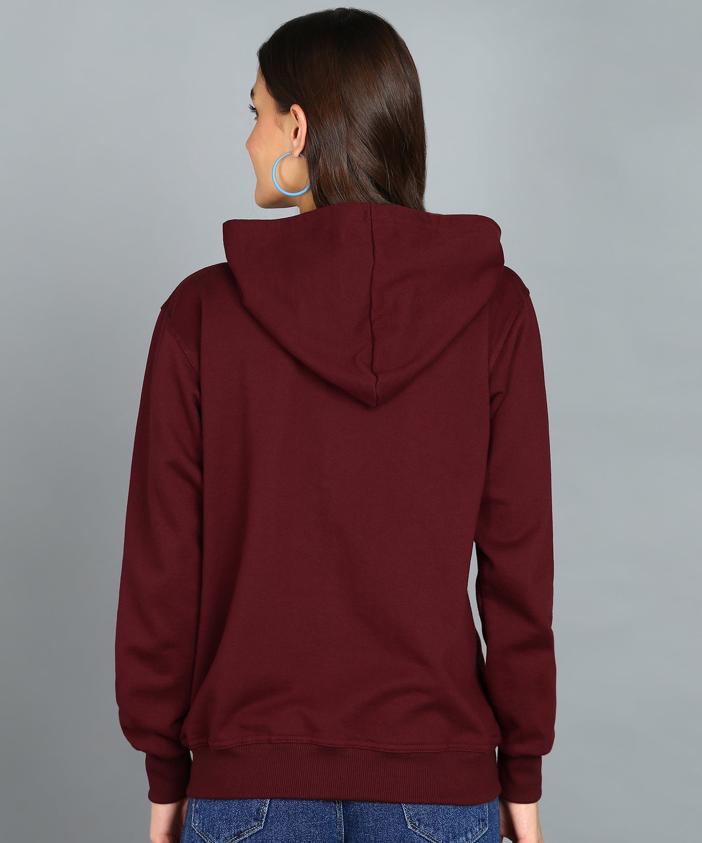 Women’s Plain Zipper Hooded Hoodie Stylish & Comfortable