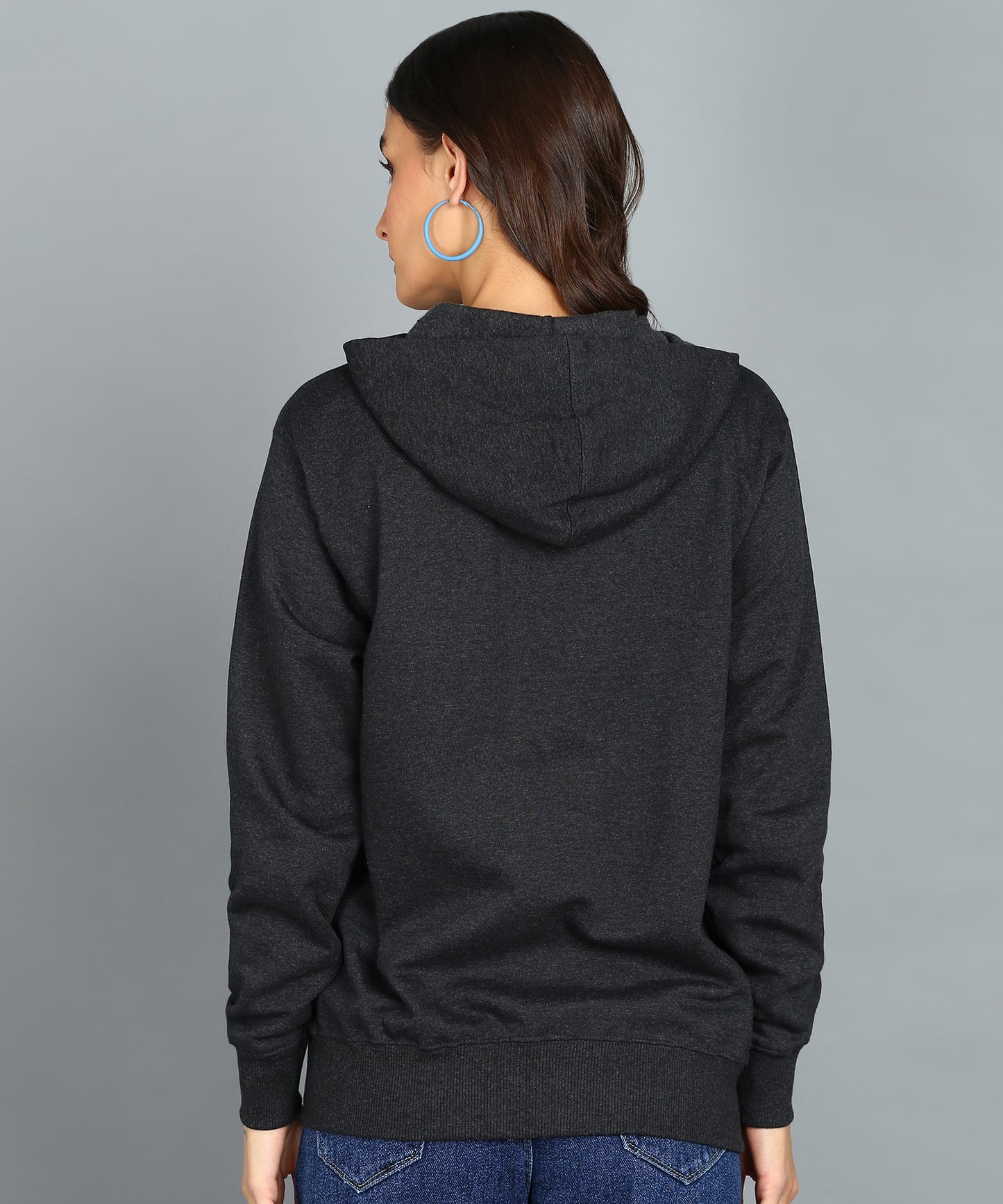 Women’s Plain Zipper Hooded Hoodie Stylish & Comfortable