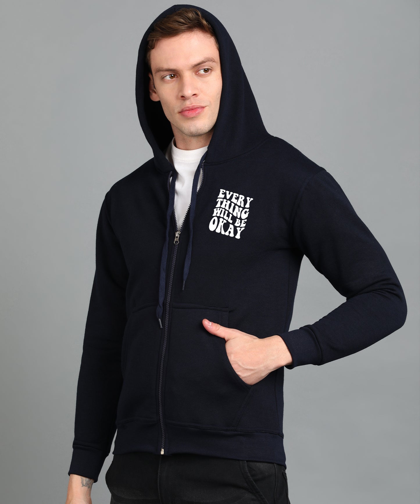 Everything Will Be Okay Men's Zipper Hoodie | Comfortable & Stylish