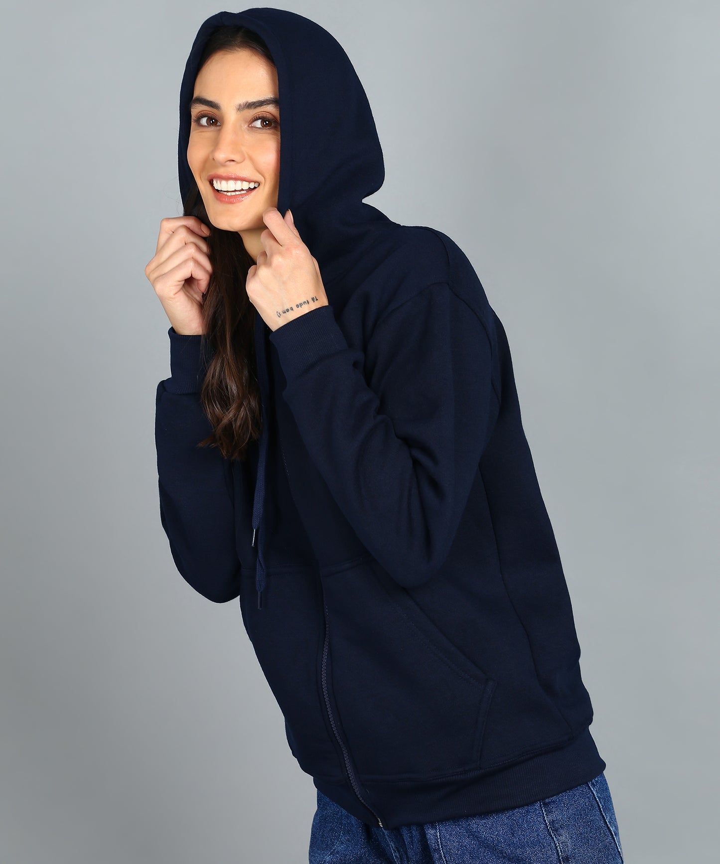 Women’s Plain Zipper Hooded Hoodie Stylish & Comfortable