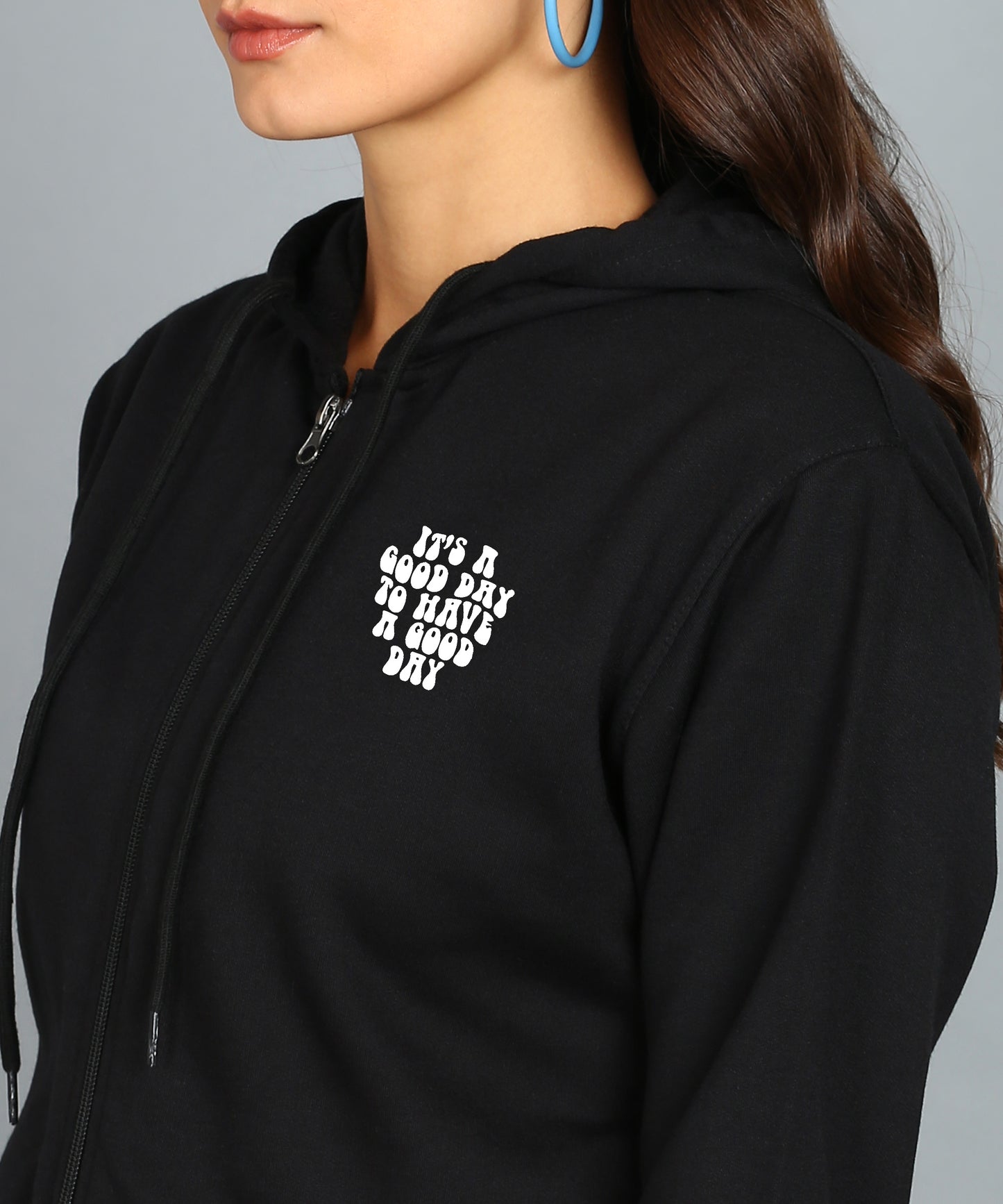 Good Day Women’s Zipper Hooded Hoodie