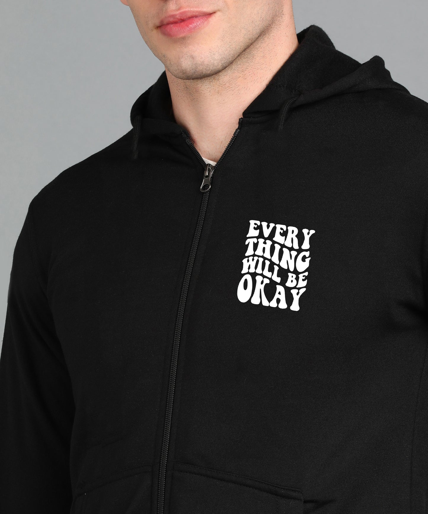 Everything Will Be Okay Men's Zipper Hoodie | Comfortable & Stylish