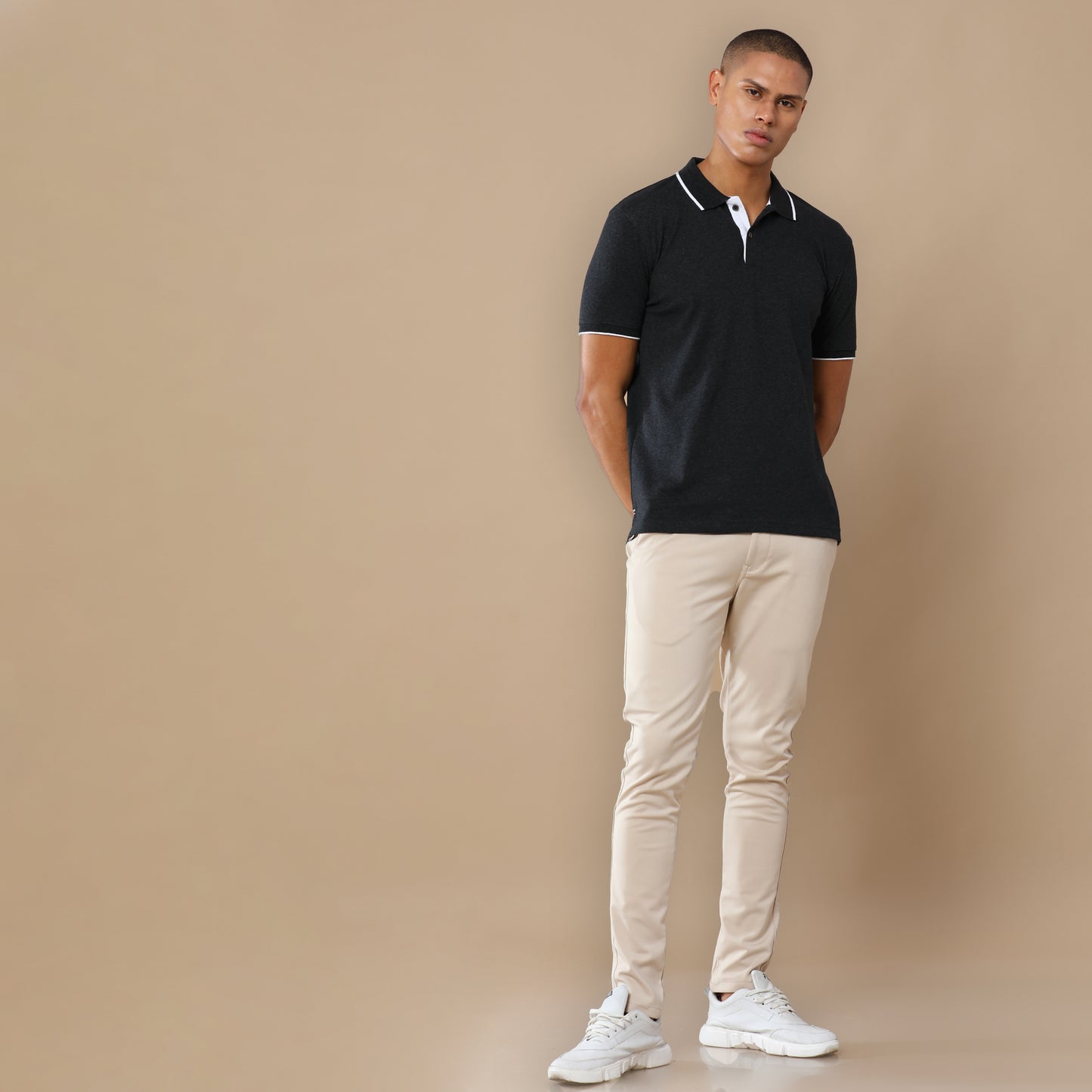 Charcoal Melange Eco-Friendly Men’s Casual Wear Sustainable Polo T-Shirt