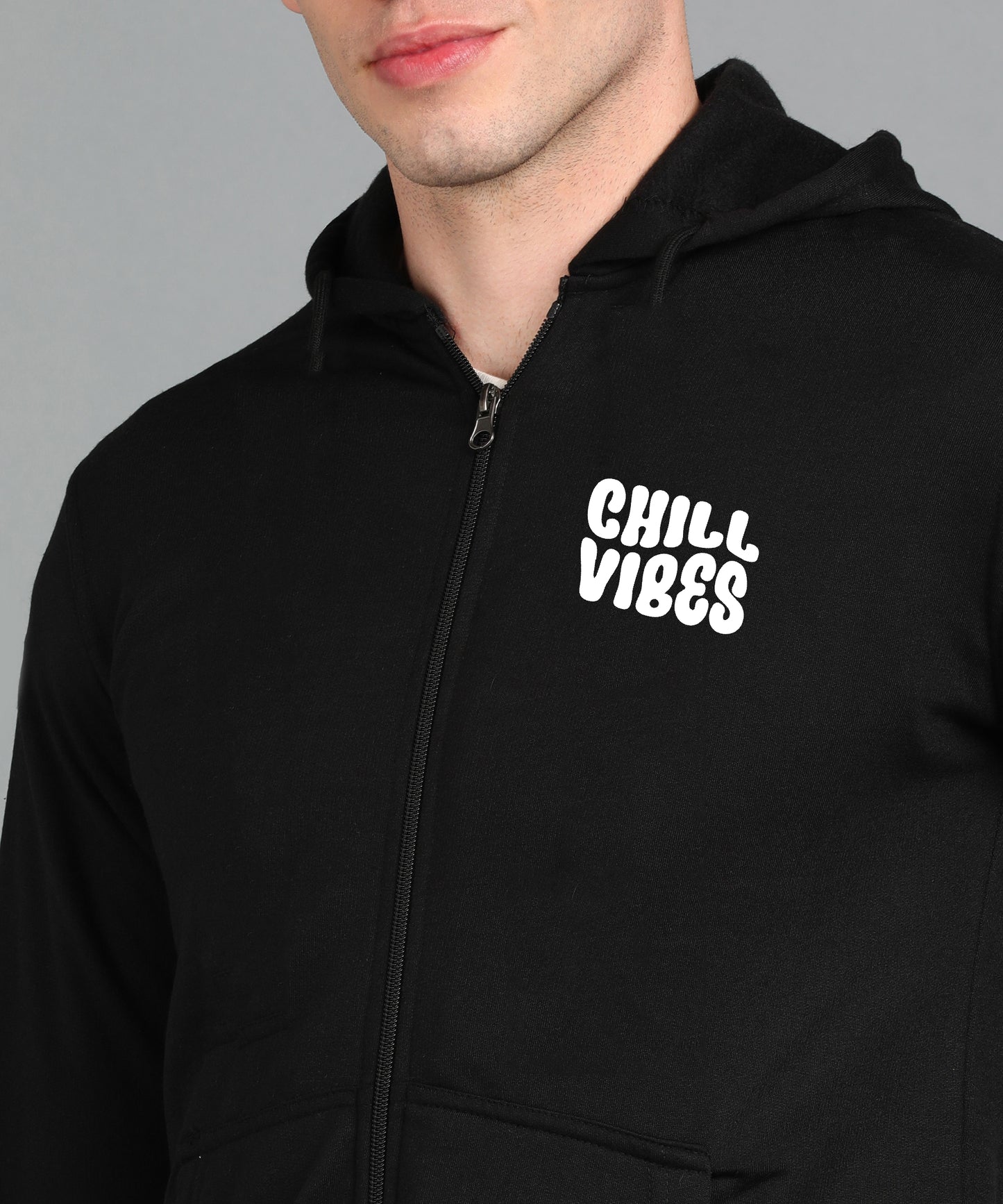 Chill Vibes Men’s Relaxed Fit Zipper Hooded Hoodie