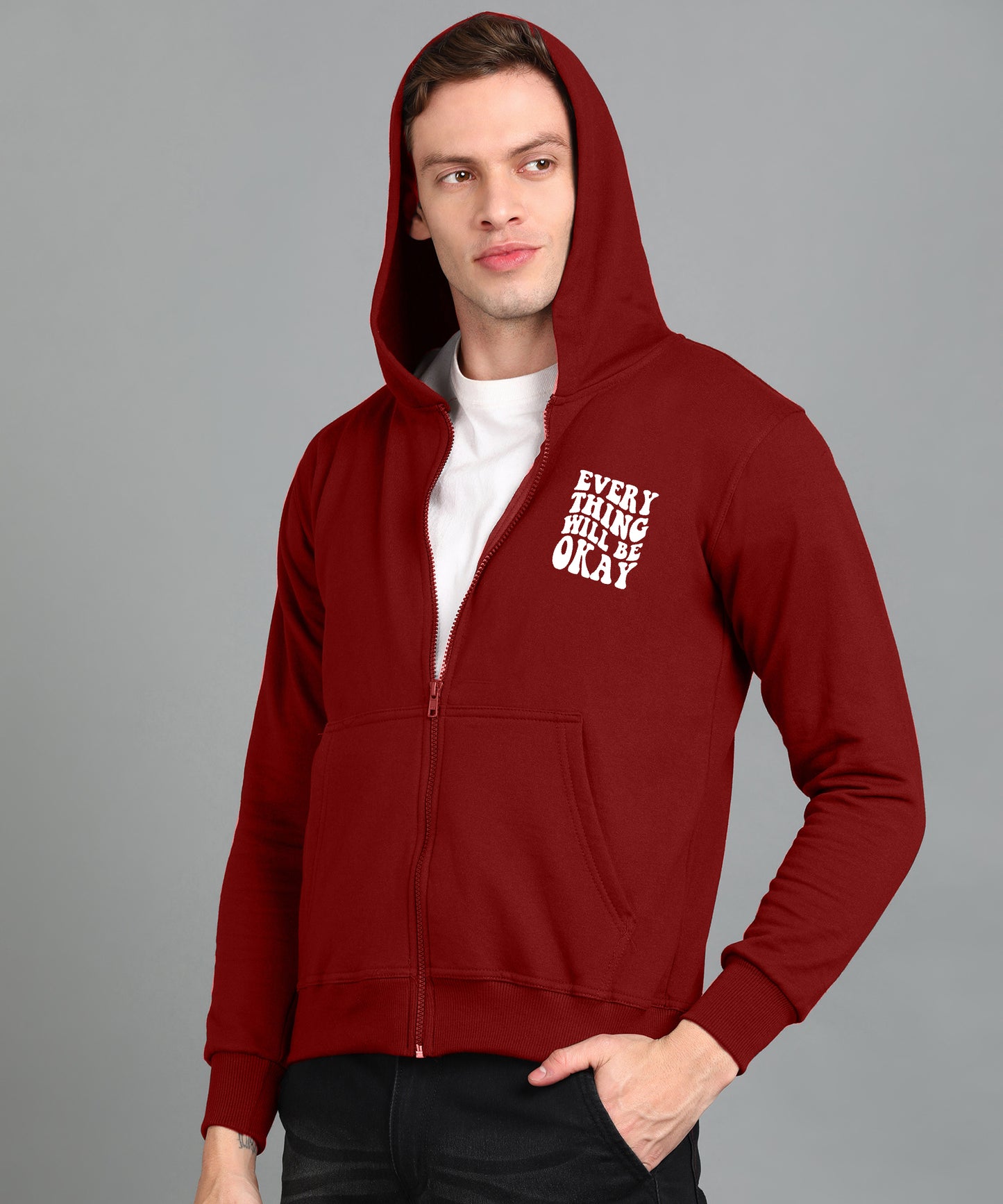 Everything Will Be Okay Men's Zipper Hoodie | Comfortable & Stylish