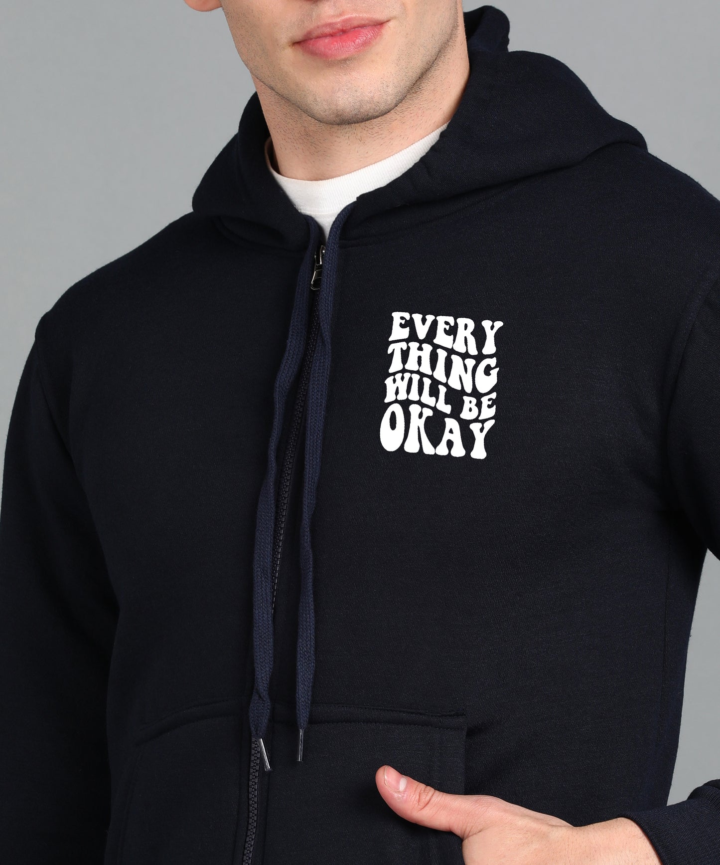 Everything Will Be Okay Men's Zipper Hoodie | Comfortable & Stylish