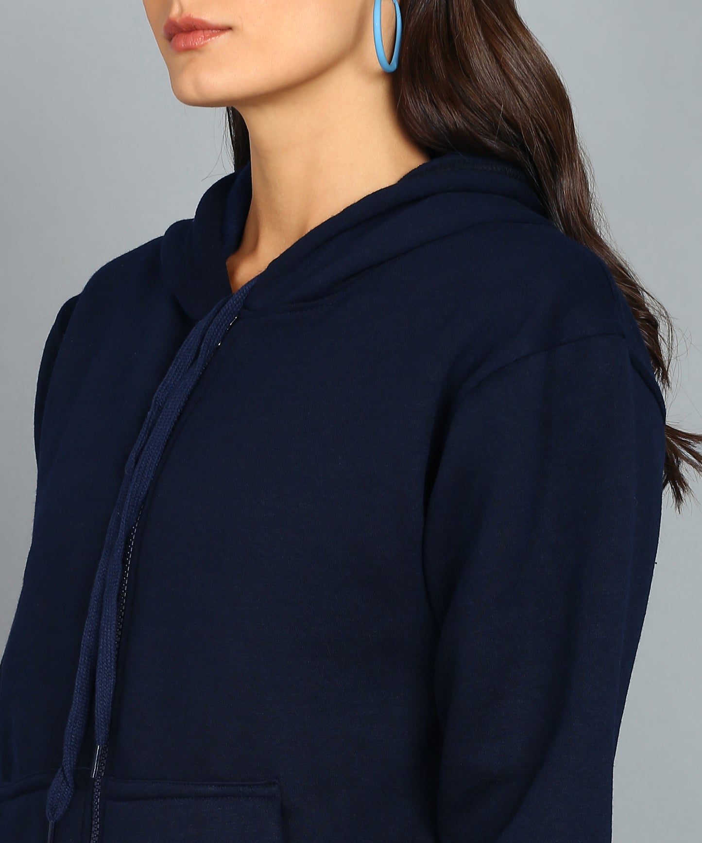 Women’s Plain Zipper Hooded Hoodie Stylish & Comfortable
