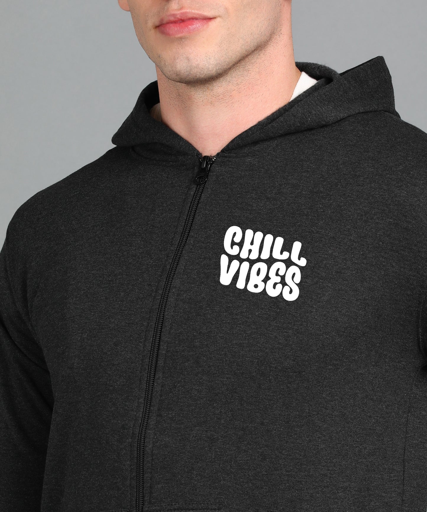 Chill Vibes Men’s Relaxed Fit Zipper Hooded Hoodie