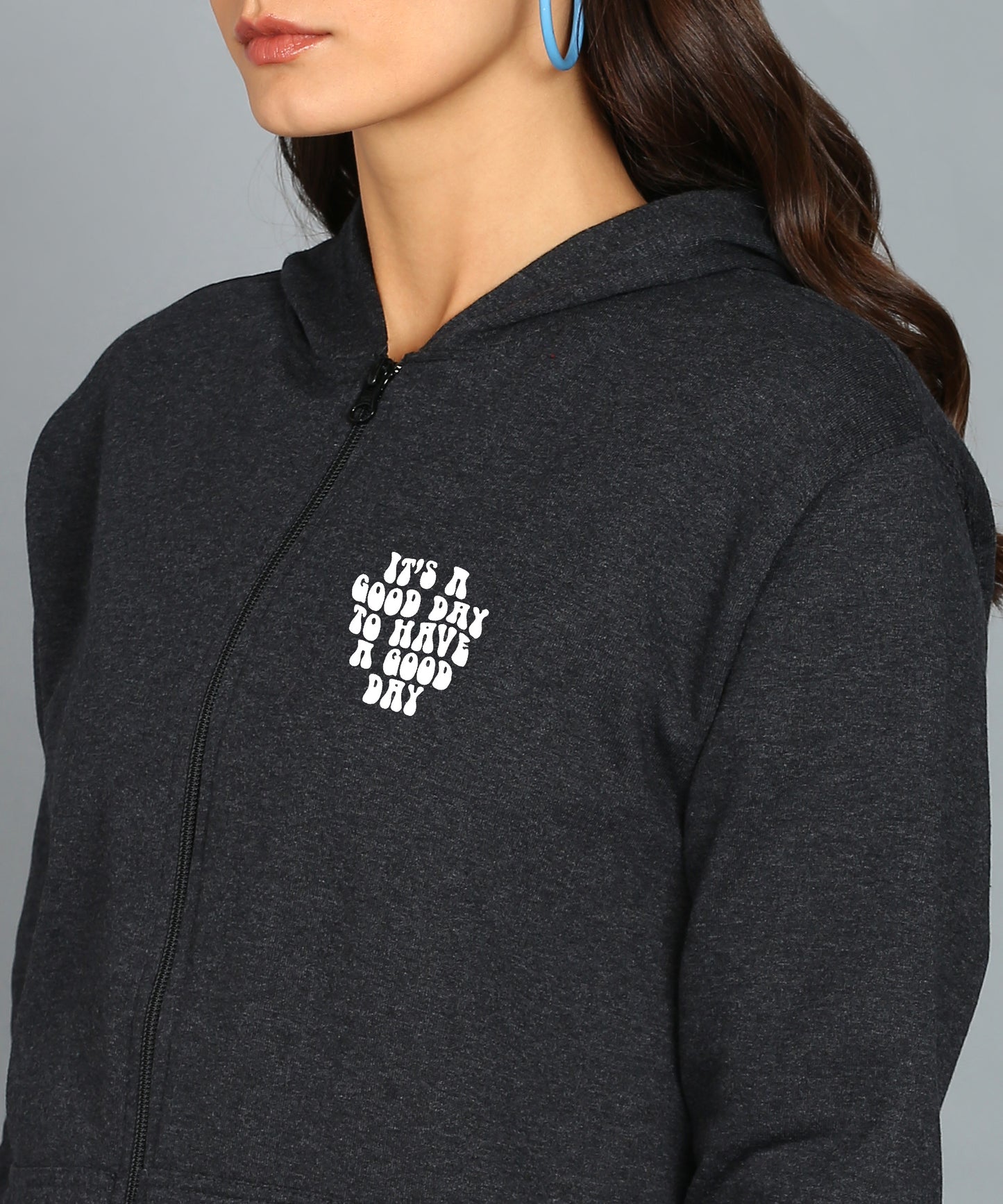 Good Day Women’s Zipper Hooded Hoodie