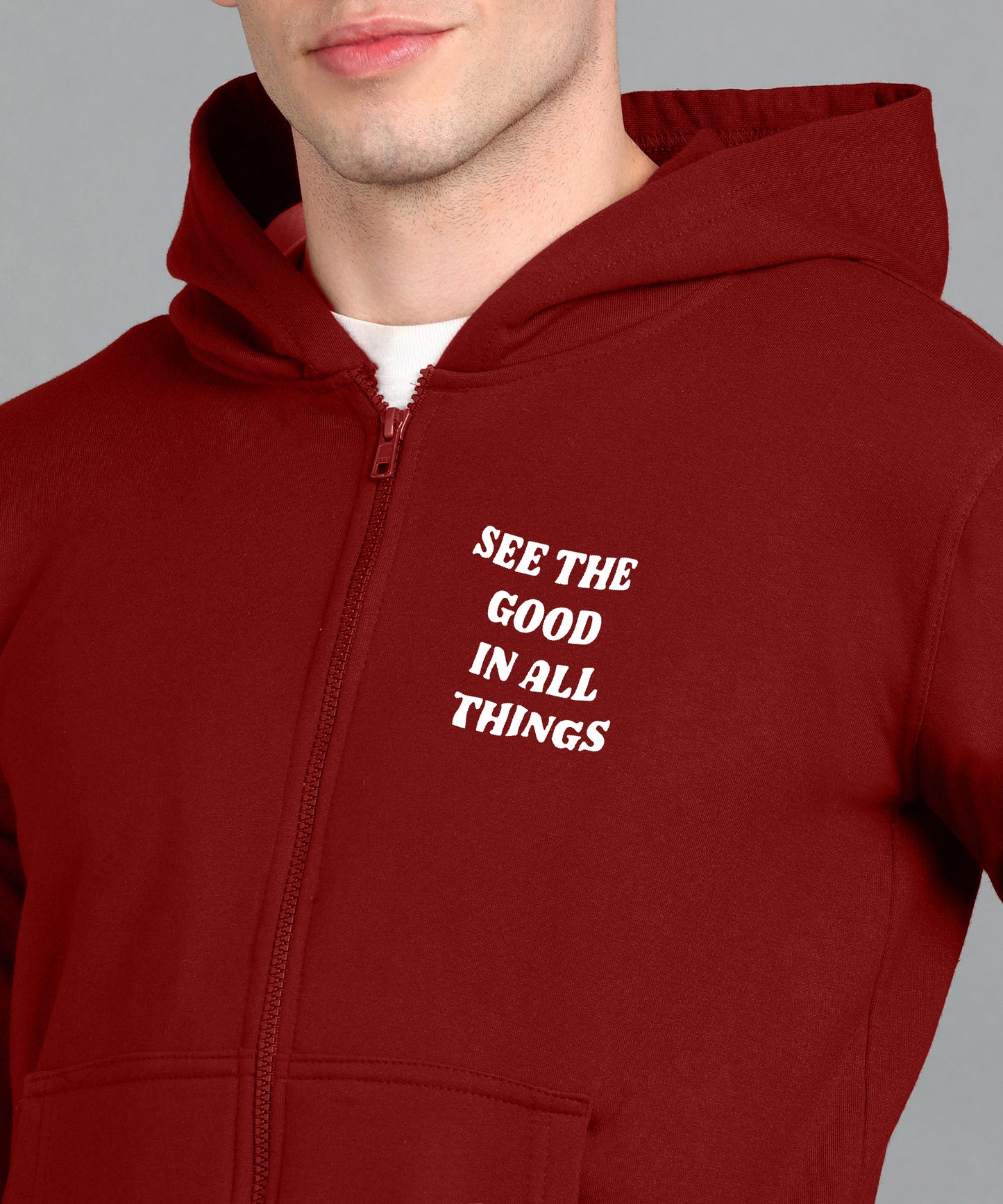 See the Good in All Things Men's Zipper Hooded Hoodie | Comfortable & Stylish