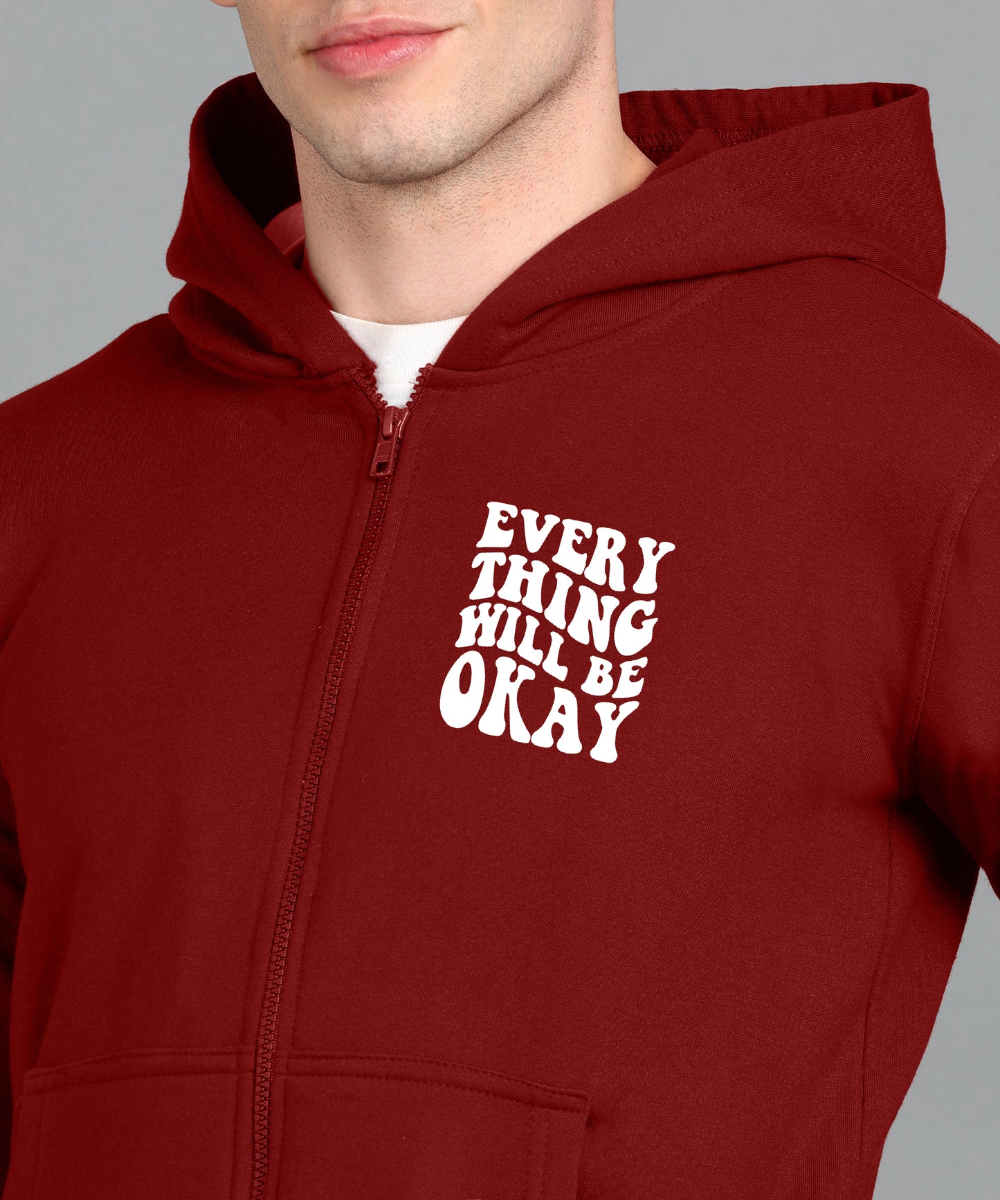 Everything Will Be Okay Men's Zipper Hoodie | Comfortable & Stylish