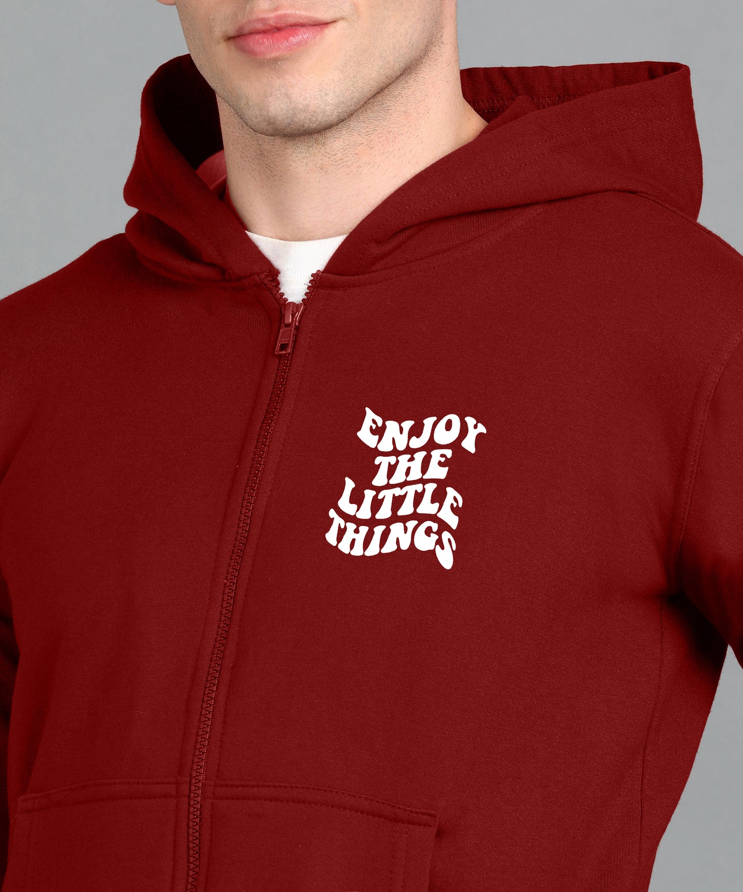 Enjoy the Little Things Men's Zipper Hooded Hoodie