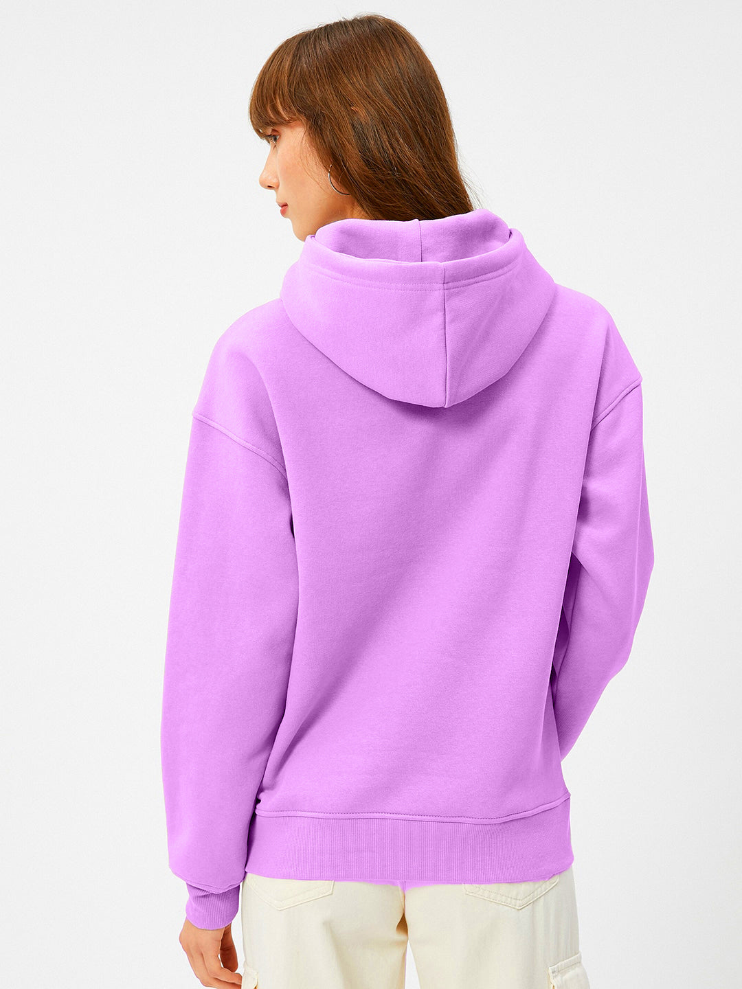 Women Plain Solid Pullover Hooded Hoodie Sweatshirt with 2 Kangaroo Pockets