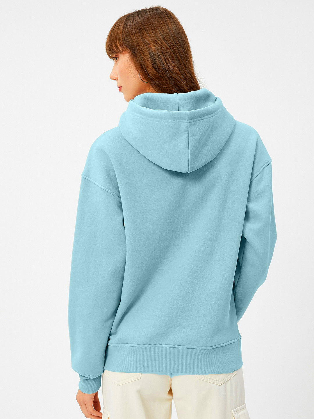 Women Plain Solid Pullover Hooded Hoodie Sweatshirt with 2 Kangaroo Pockets