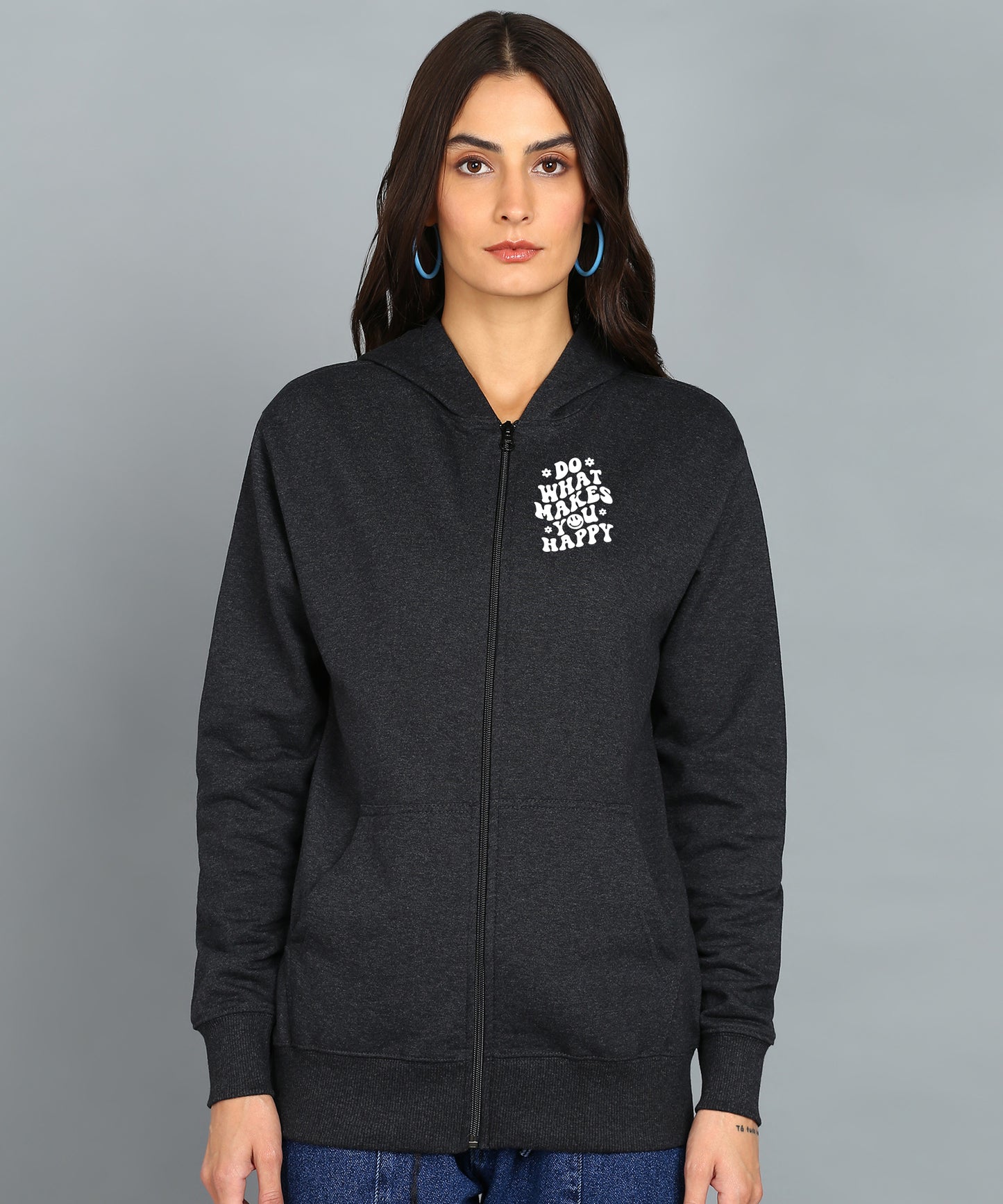 Do What Makes You Happy Women’s Cozy & Stylish Zipper Hooded Hoodie