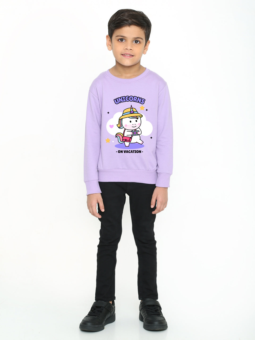 Kids Boys Unicorns on Vacation Graphic Sweatshirt