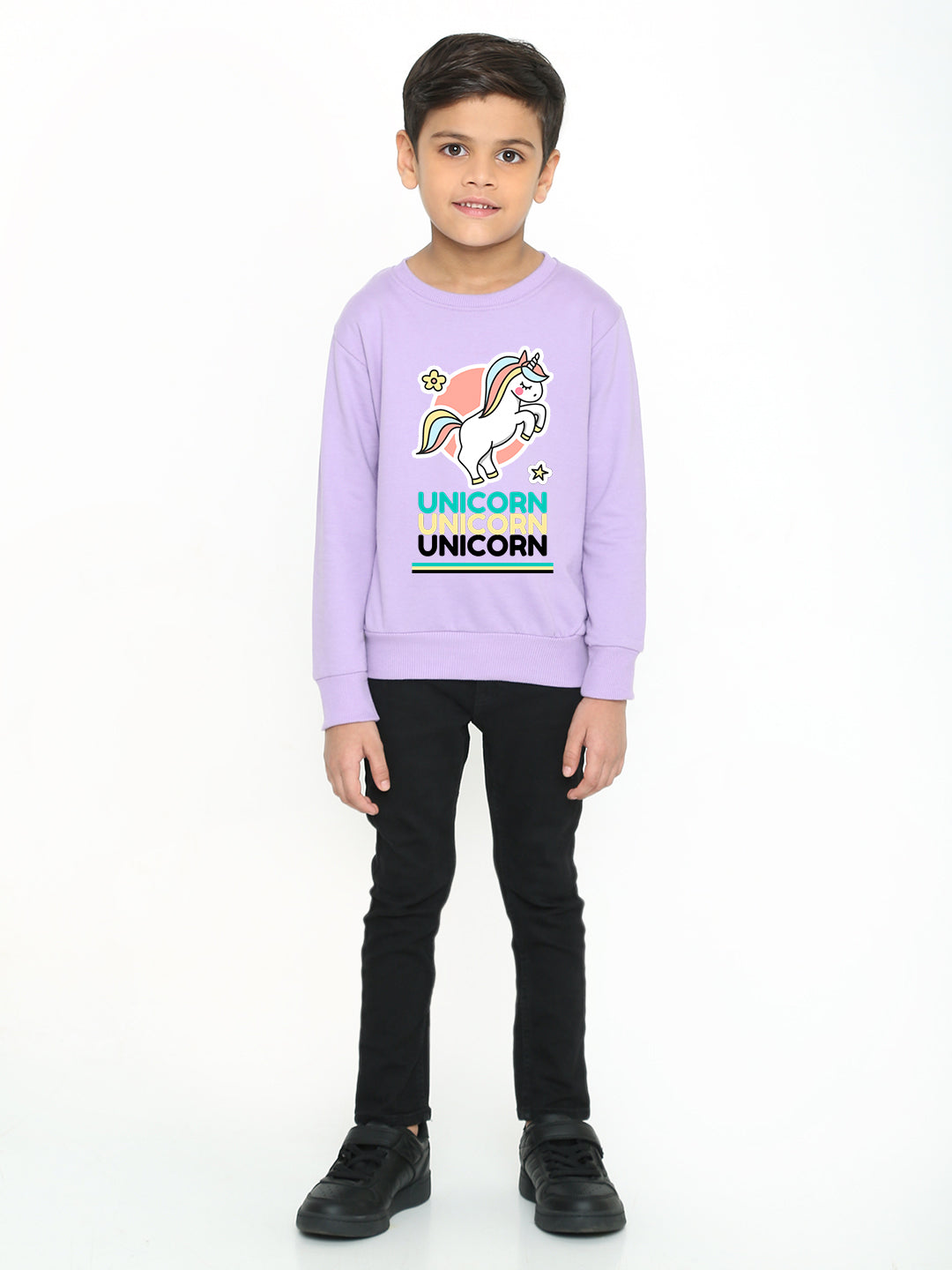 Kids Boys Unicorn Rainbow Graphic Sweatshirt – Stylish & Cozy