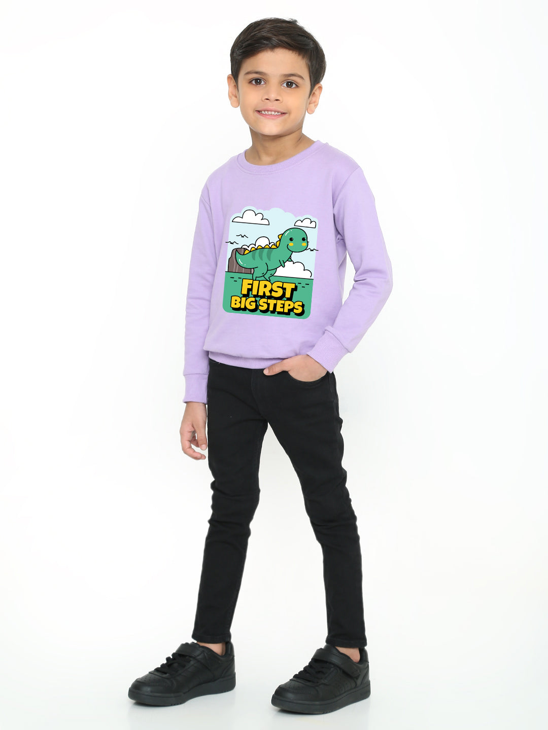 Kids Boys Dinosaur First Big Steps Graphic Sweatshirt
