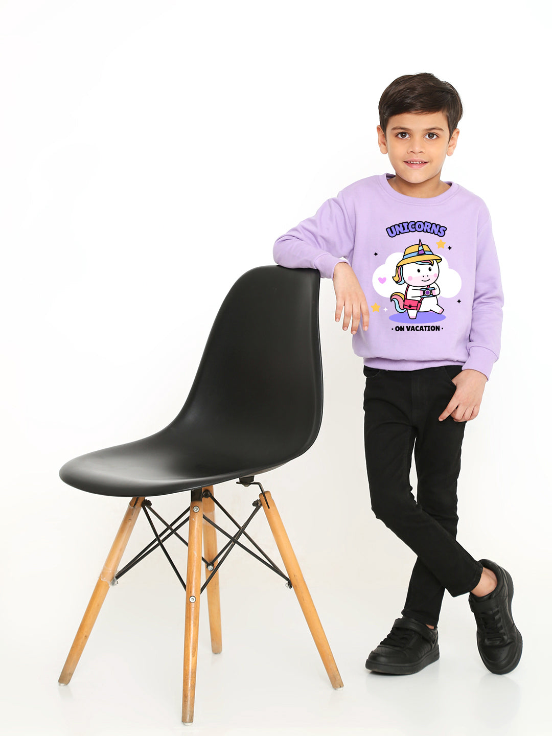 Kids Boys Unicorns on Vacation Graphic Sweatshirt