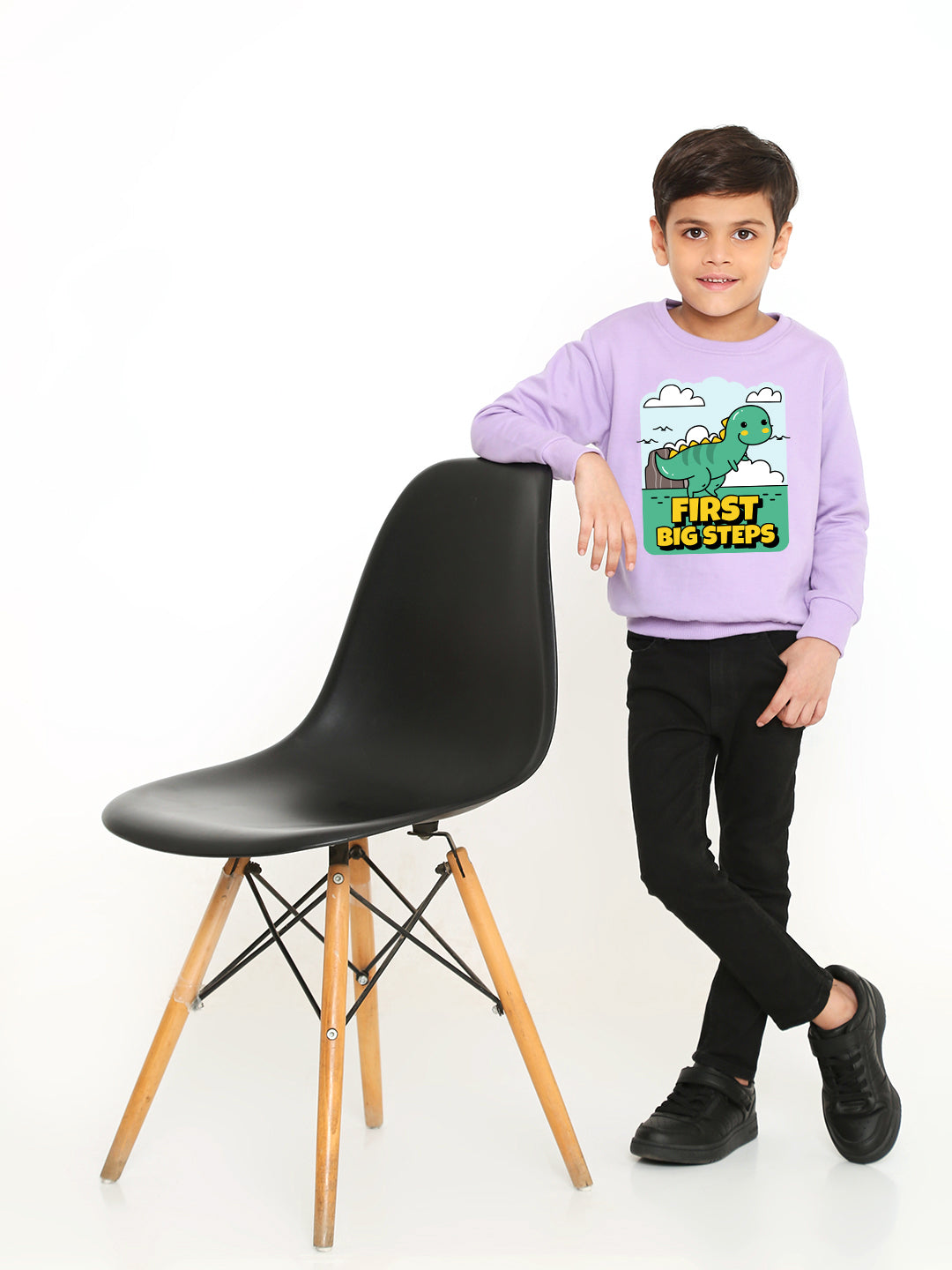 Kids Boys Dinosaur First Big Steps Graphic Sweatshirt