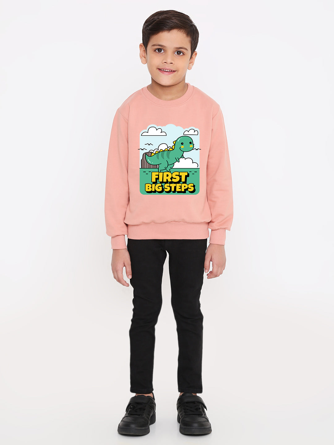 Kids Boys Dinosaur First Big Steps Graphic Sweatshirt