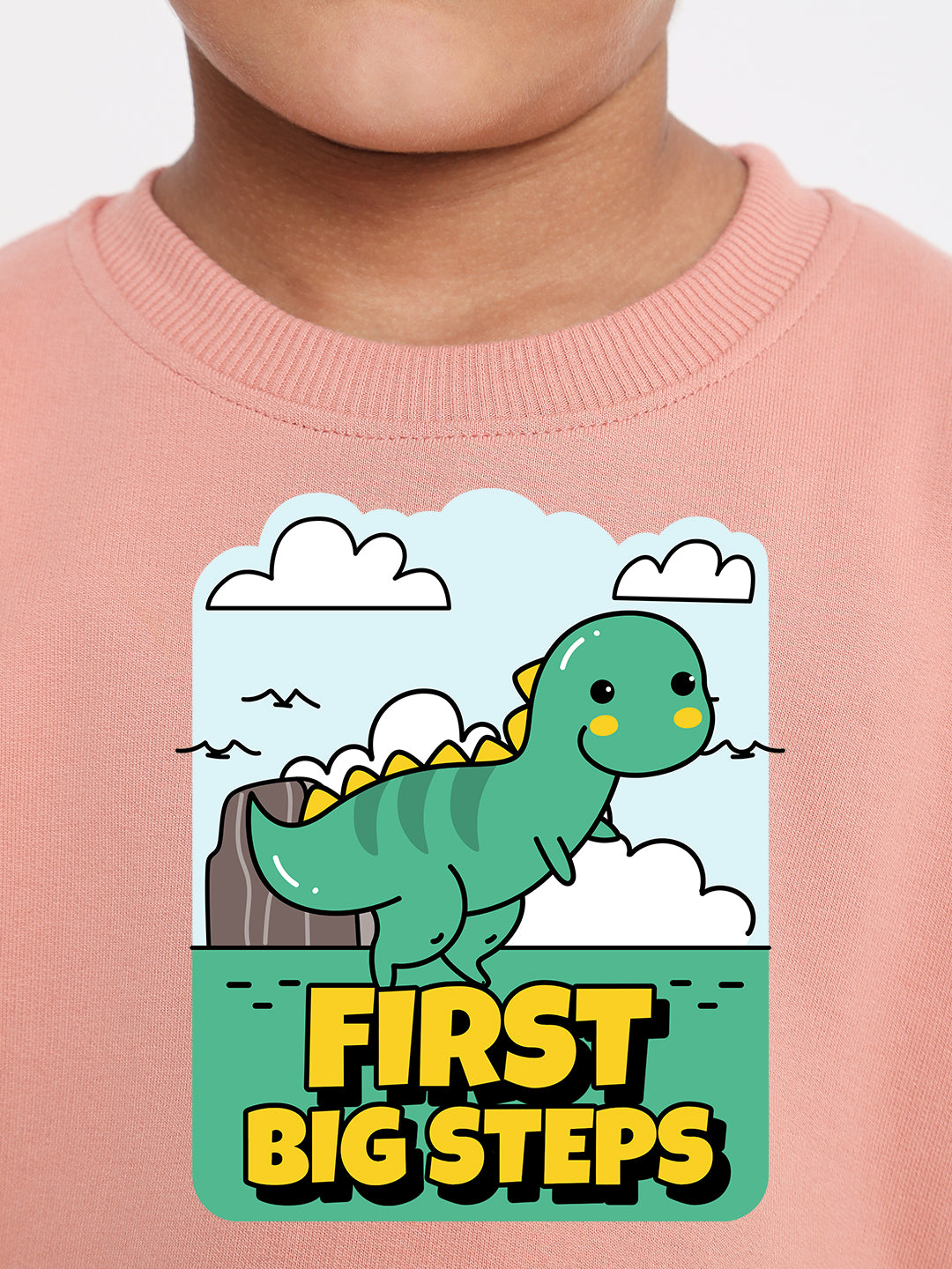 Kids Boys Dinosaur First Big Steps Graphic Sweatshirt