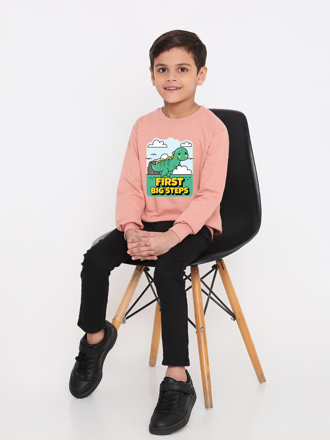 Kids Boys Dinosaur First Big Steps Graphic Sweatshirt