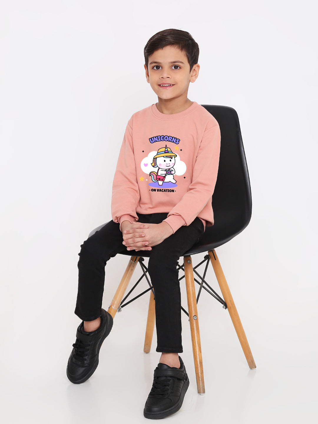 Kids Boys Unicorns on Vacation Graphic Sweatshirt
