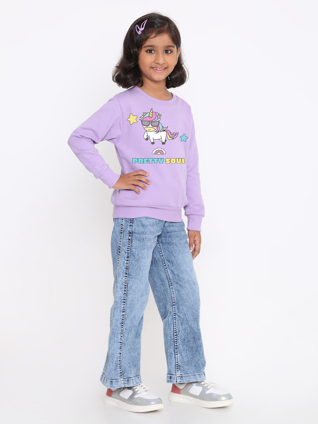 Kids Girls Unicorn Pretty Soul Sweatshirt