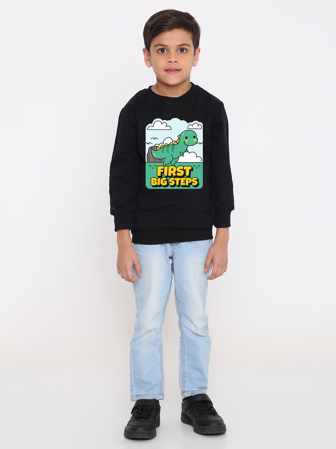 Kids Boys Dinosaur First Big Steps Graphic Sweatshirt