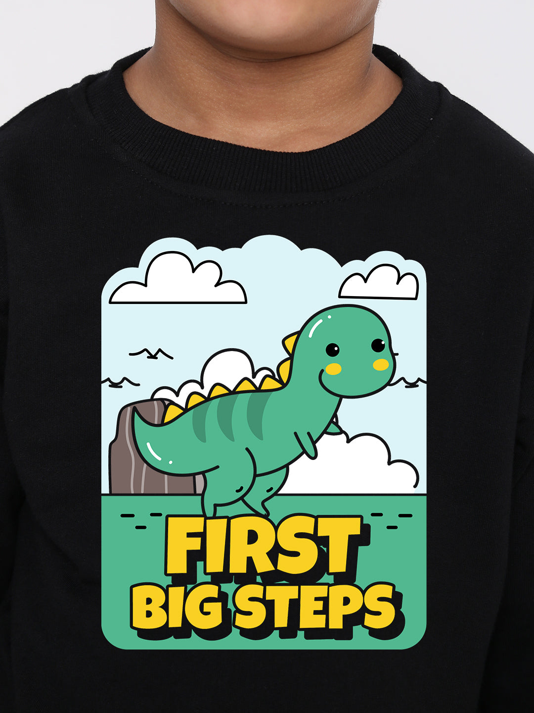 Kids Boys Dinosaur First Big Steps Graphic Sweatshirt