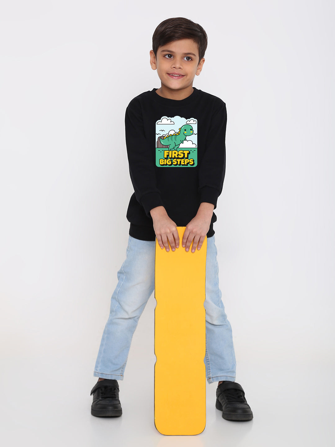 Kids Boys Dinosaur First Big Steps Graphic Sweatshirt