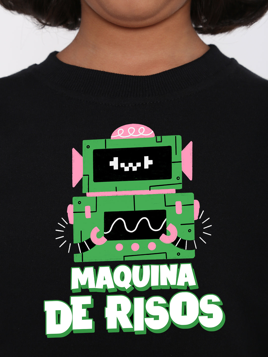 Kids Girls Robot Maquina de Risos Trendy Sweatshirt