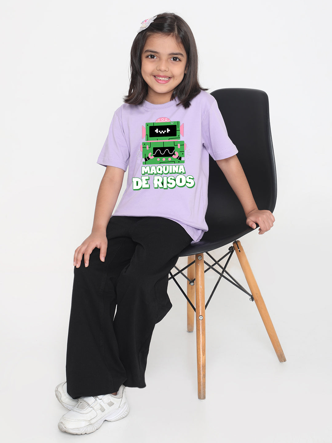 Kids Robot Maquina de Risos T-shirt for Girls